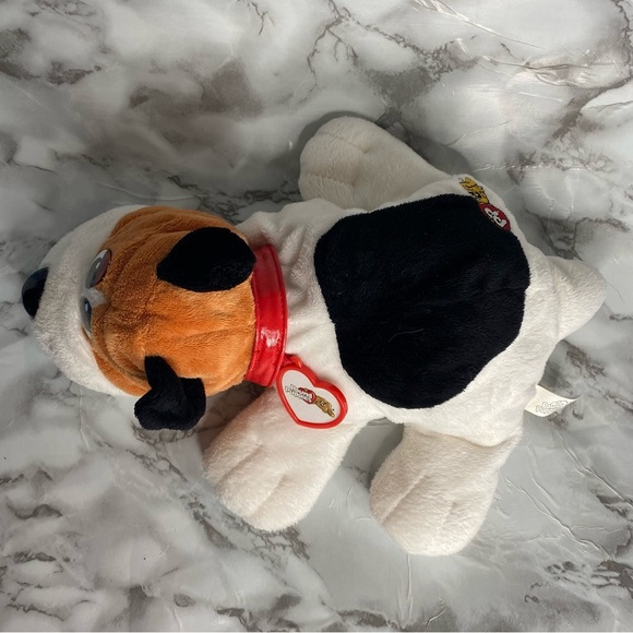 Pound Puppies 2007 White Black Brown Plushie Red Collar Nostalgia Collectible - Picture 3 of 6